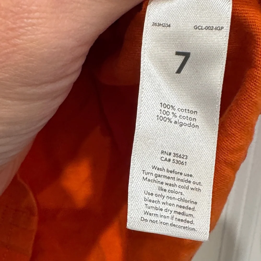 Carter's Orange Pumpkin Face Long Sleeve Tee youth Size 7